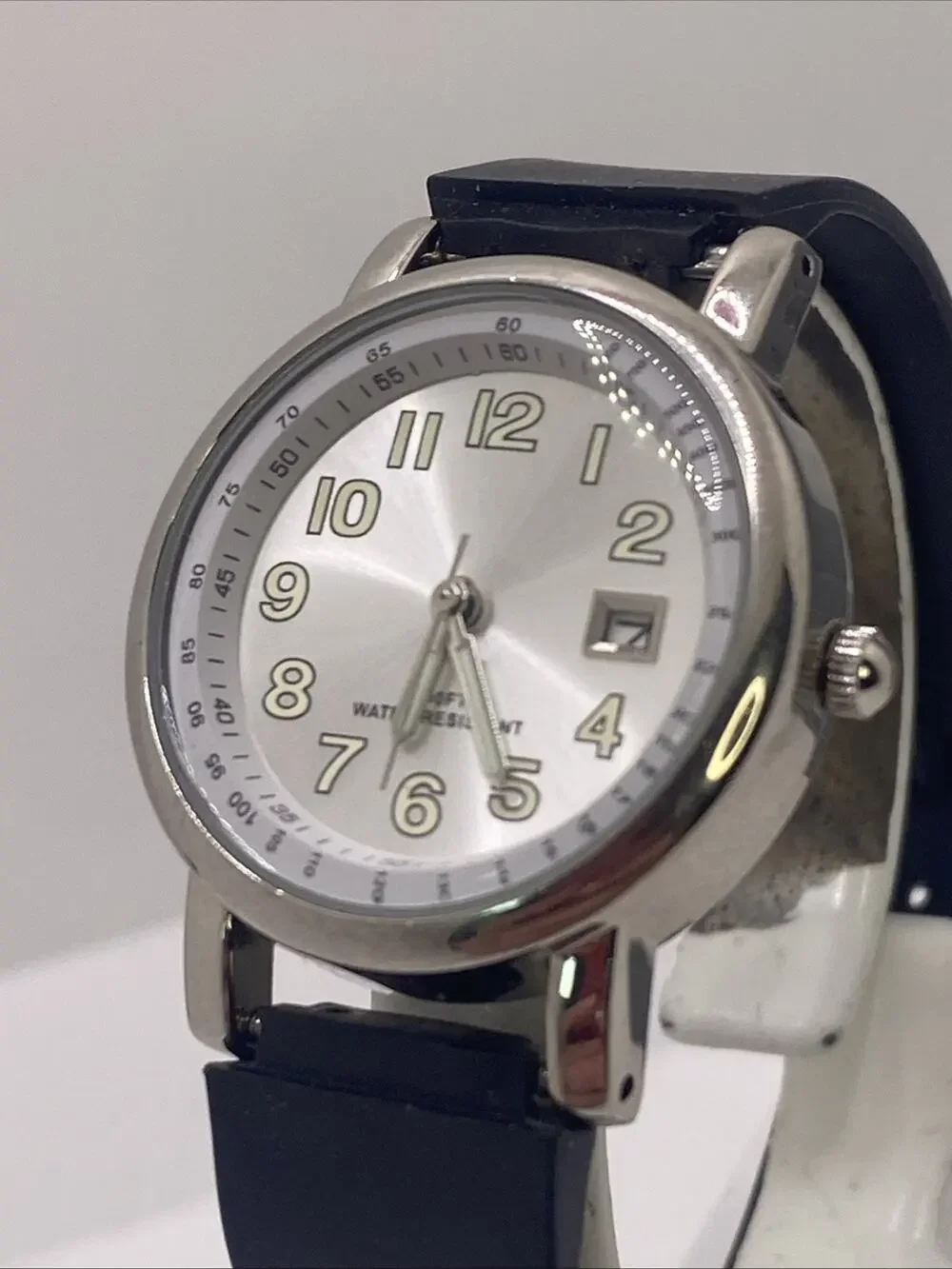 Womens Silver Camping Watch Works New Battery